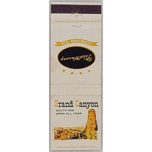 Front Strike Matchbook Cover Fred Harvey Grand Canyon South Rim AZ Arizona - Picture 1 of 5